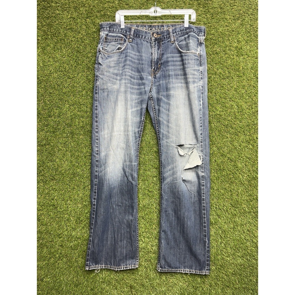 American Eagle Jeans Mens 36x34 Low-rise Boot Cut Medium Wash Denim Casual